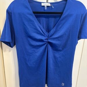 Calvin Klein Women's Blue V-Neck Top